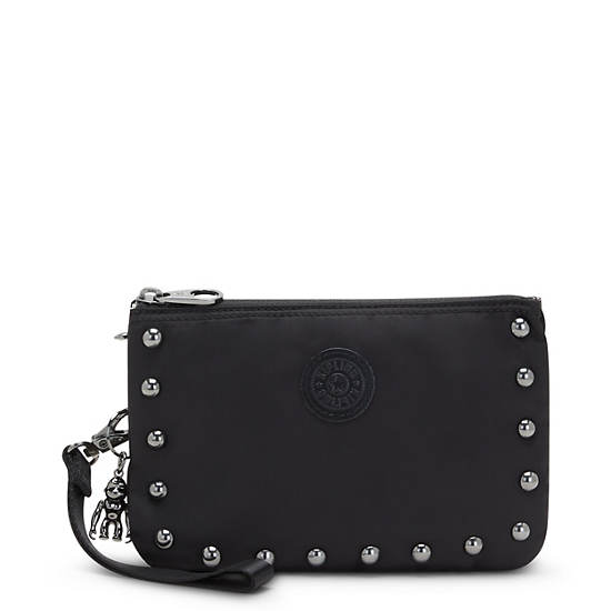 Kipling Creativity Extra Large Metallic Wristlet Bags Opulent Black Stud | AU 2064FD